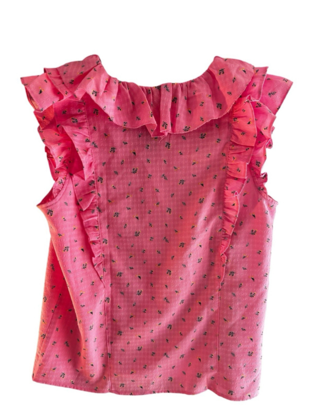 LOFT Pink Floral Ruffle Blouse, Size Large *EPIC - Picture 4 of 4